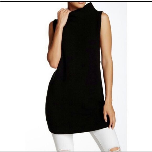 Free people black sleeveless turtleneck dress - Picture 1 of 5